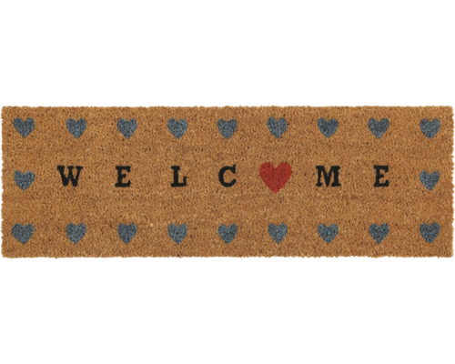 Kokosmatte Welcome Hearts 25x75 cm