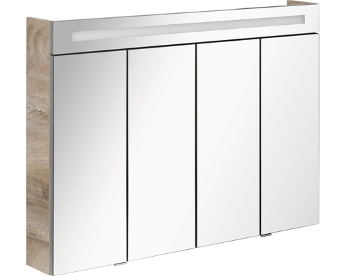 Fackelmann LED-Spiegelschrank Stanford BxHxT 110 x 78.4 x 16.2 cm nature oak