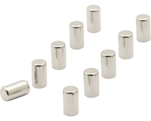 Dekomagnete Magnum silbern Ø 4x7 mm 10er-Set