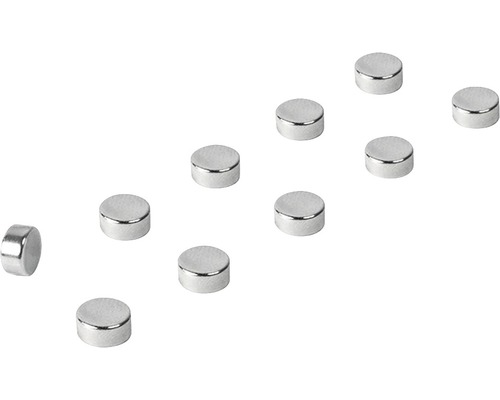 Dekomagnete Steely silber Ø 6x3 mm 10er-Set