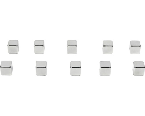 Dekomagnete Kubiq silber 5x5 mm 10er-Set