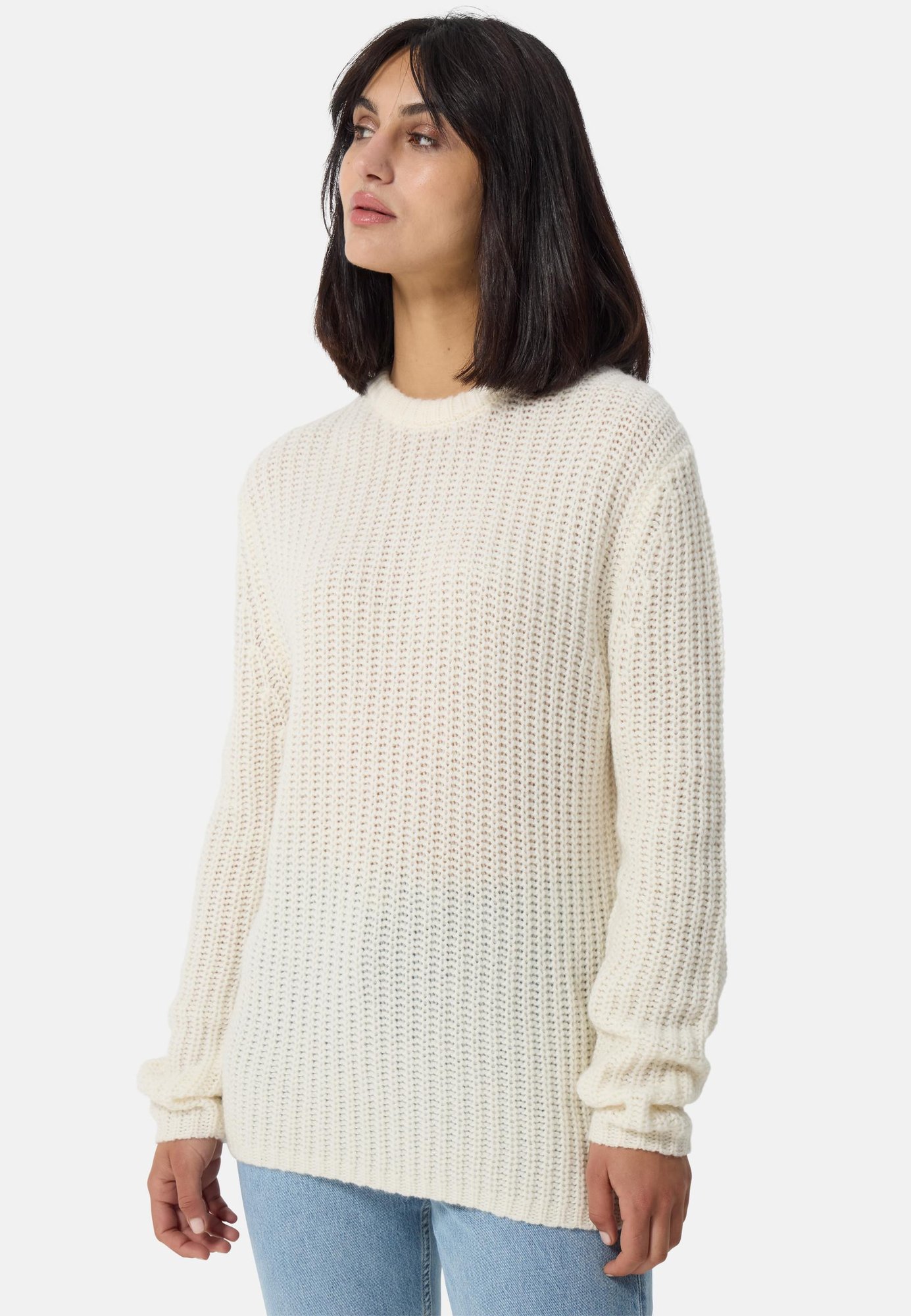 Grobgestrickter Wolle Kaschmir Rundhals Pullover