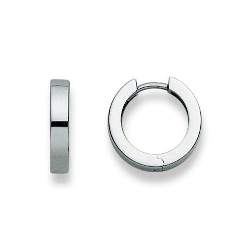Scharnier-Creolen Weissgold 750, 15mm