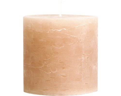 Zylinderkerze raureiff 10x10 cm taupe