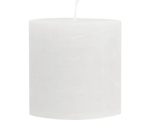 Zylinderkerze raureiff 10x10 cm weiss
