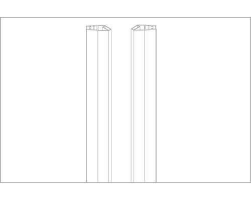 Aurlane Magnetische Türdichtlippen 45°/5mm Glas AURL001