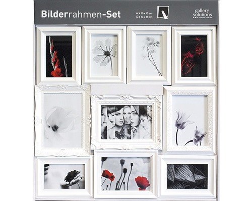 Bilderrahmen Set weiss 6x 10x15 cm 4x 13x18 cm