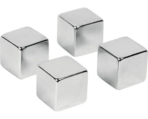 Dekomagnete Magic Cube silber 10x10 mm 4er-Set