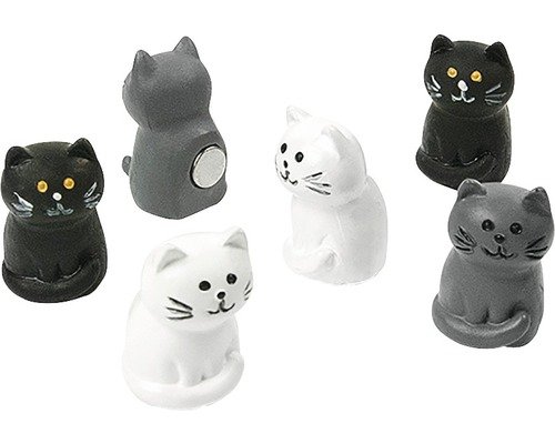Dekomagnete Katzen 13x22 mm 6er-Set