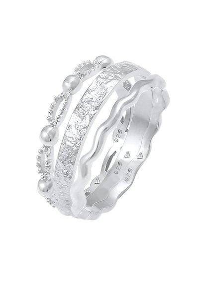 Ring 3Er Set Wellen Kugel Bandring