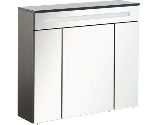 Fackelmann LED-Spiegelschrank Kara BxHxT 80 x 69.6 x 22.5 cm anthrazit