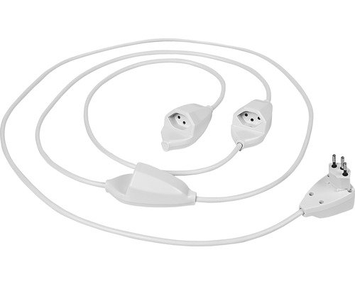 Steckdosenleiste STEBA Octupus 3×T13 mit Schalter 1.5 m weiss