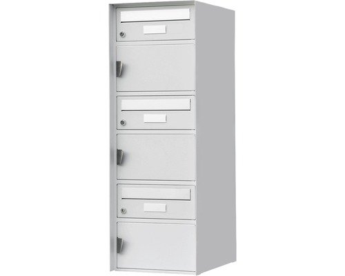 Huber Briefkasten Verbier 3er-Gruppe weissaluminium 318x913x403 mm