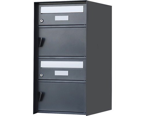 Huber Briefkasten Verbier 2er-Gruppe grau metallic 318x612x403 mm