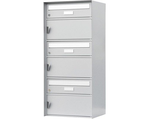 Huber Briefkasten Genève 3er-Gruppe weissaluminium 418x913x303 mm
