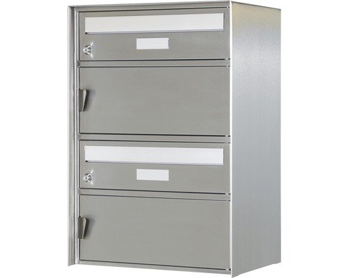 Huber Briefkasten Gstaad 2er-Gruppe chromstahl 418x612x303 mm