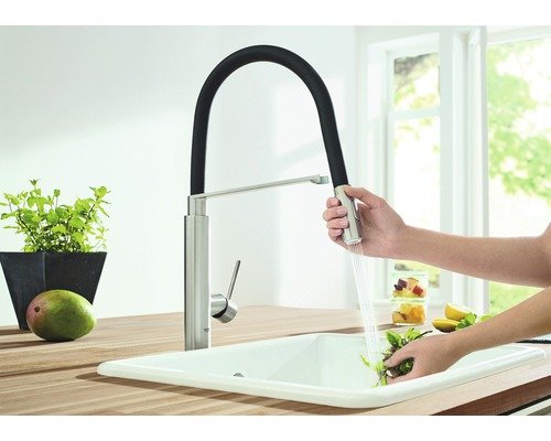 GROHE Küchenarmatur mit Handbrause CONCETTO supersteel matt 31491DC0