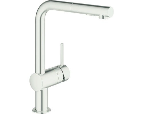 GROHE Küchenarmatur mit Handbrause MINTA supersteel matt 30274DC0
