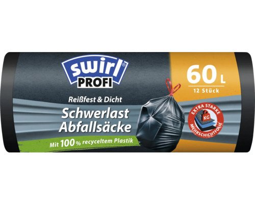 Swirl Schwerlast Abfallsäcke 60 L 12 Stück
