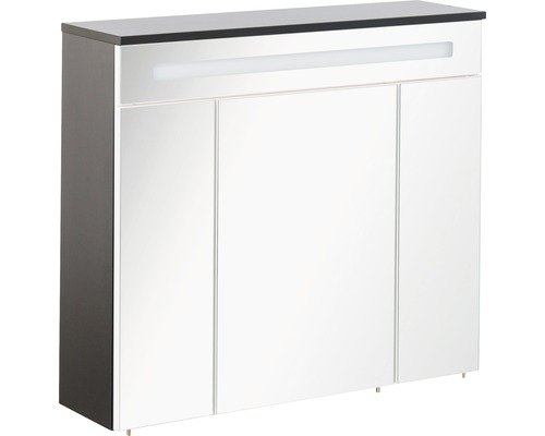 Fackelmann LED-Spiegelschrank Kara BxHxT 80 x 69.6 x 22.5 cm anthrazit