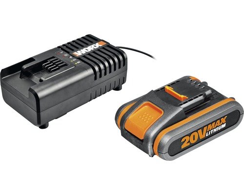 Worx Akku und Ladegerät 20 V, 2 Ah