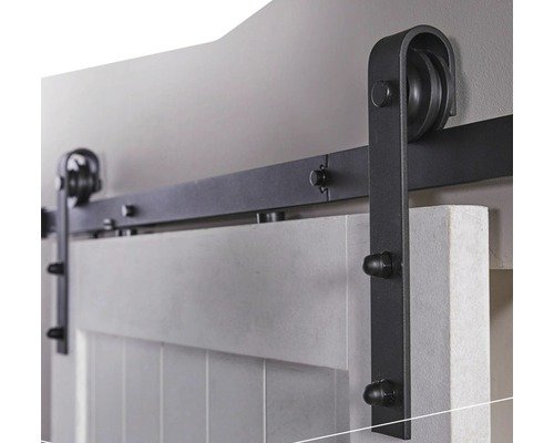 Intersteel Schiebetürsystem 200 cm gerade schwarz