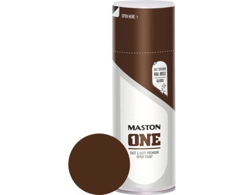 Maston Sprühlack ONE glänzend RAL 8011 nussbraun 400 ml