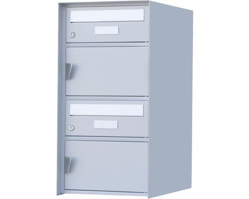 Huber Briefkasten Verbier 2er-Gruppe weissaluminium 318x612x403 mm