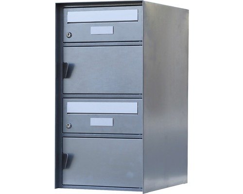 Huber Briefkasten Verbier 2er-Gruppe verzinkt 318x612x403 mm