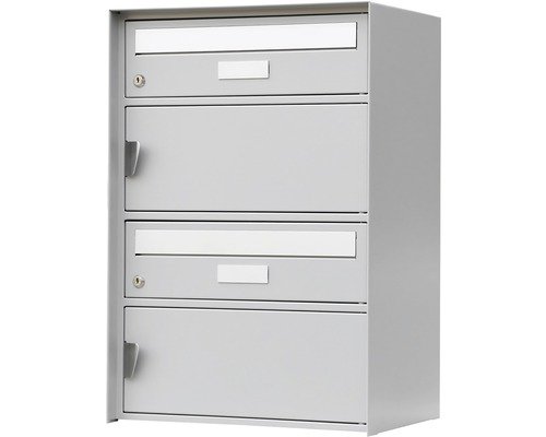 Huber Briefkasten Genève 2er-Gruppe weissaluminium 418x612x303 mm