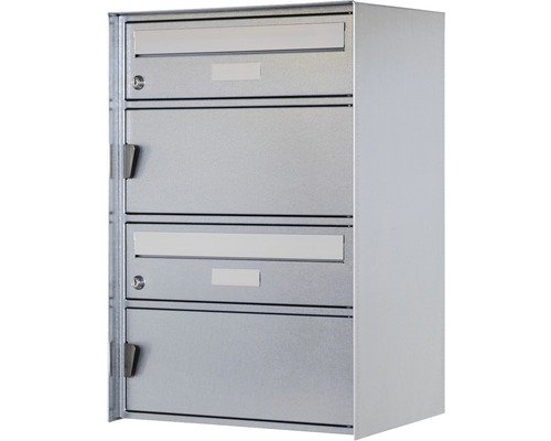 Huber Briefkasten Genève 2er-Gruppe verzinkt 418x612x303 mm