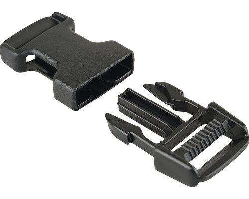 Mamutec Steckschnalle für Gurte 25 mm 10 kg Kunststoff schwarz 2 Stück