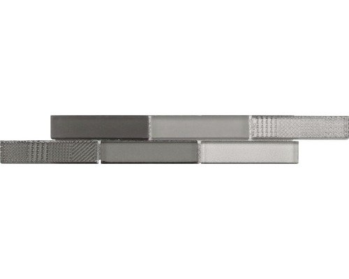 Glasbordüre grau mix 5x29.8 cm