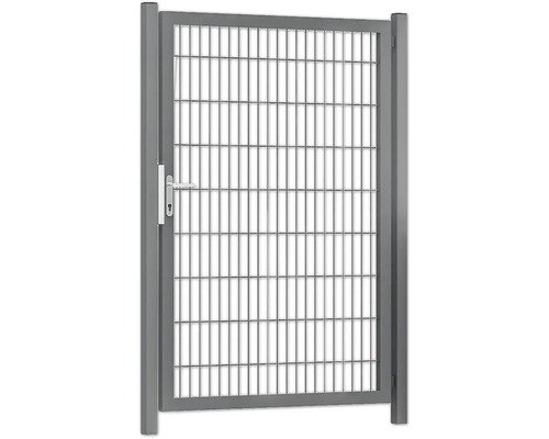 Premium-Einzeltor 125 x 180 cm 8/6/8 Rahmen 60x40 inkl. Pfosten zum Einbetonieren RAL 7016 anthrazit