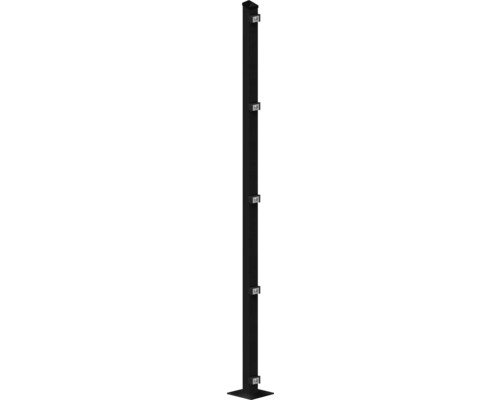 Pfosten mit Fussplatte 60x40x1680 mm für Zaun 163 cm Höhe RAL 7016 anthrazit