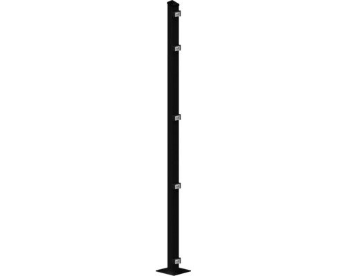 Pfosten mit Fussplatte 60x40x1480 mm für Zaun 143 cm Höhe RAL 7016 anthrazit
