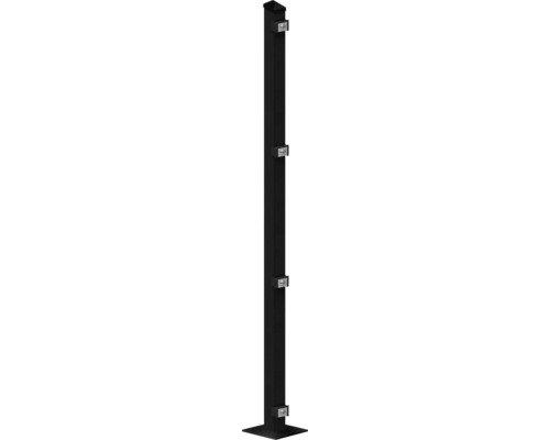 Pfosten mit Fussplatte 60x40x1280 mm für Zaun 123 cm Höhe RAL 7016 anthrazit