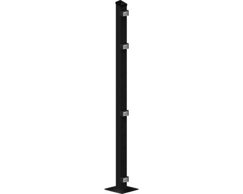 Pfosten mit Fussplatte 60x40x1080 mm für Zaun 103 cm Höhe RAL 7016 anthrazit