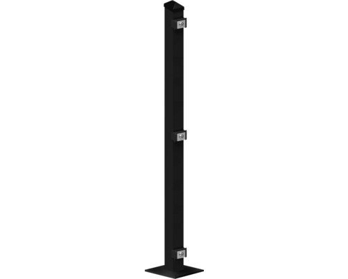 Pfosten mit Fussplatte 60x40x880 mm für Zaun 83 cm Höhe RAL 7016 anthrazit