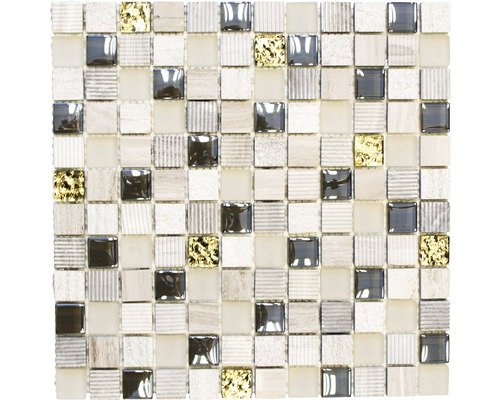 Glasmosaik XCM HQ22 MIX HELLGRAU 30x30 cm