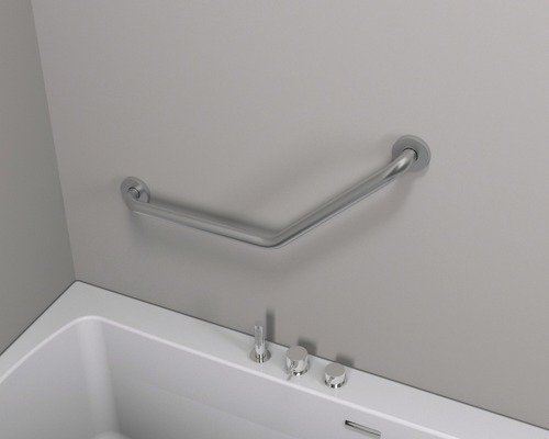 Wandhaltegriff gewinkelt chrom matt 40 cm
