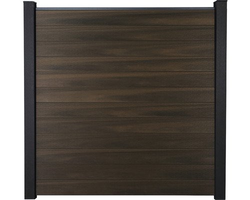 Zaun Hauptelement GroJa Solid Stecksystem ohne Pfosten 180 x 180 cm Walnuss