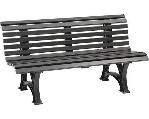 Gartenbank Helgoland Kunststoff 3-Sitzer graphitgrau