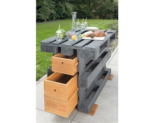 Paletten-Stehtisch Holz 120x80x86 cm grau