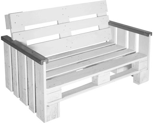 Palettengartenbank Fichte 2-Sitzer creme