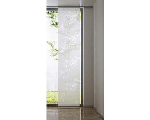 Flächenvorhang flower weiss 60x300 cm