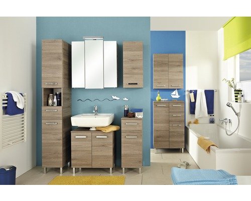 Waschbeckenunterschrank Pelipal Quickset 313 BxHxT 60x62x33 cm Frontfarbe eiche sanremo