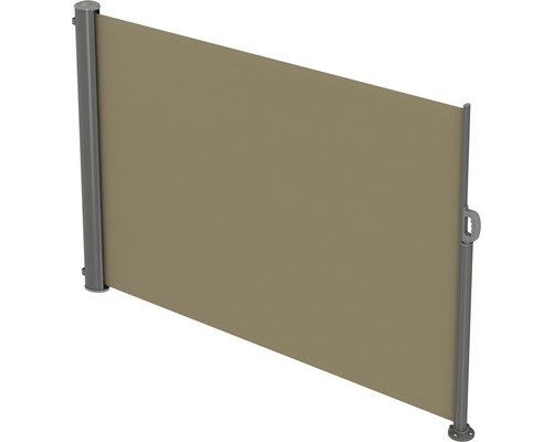 Seitenmarkise ausziehbar 1,6x3 Stoff Uni beige Gestell RAL 9006 graualuminium mit abnehmbarem Pfosten