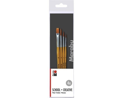 Marabu Künstlerpinsel School & Creativ Pinsel-Set 4-teilig