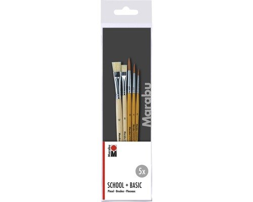 Marabu Künstlerpinsel School & Basic Pinsel-Set 5-teilig
